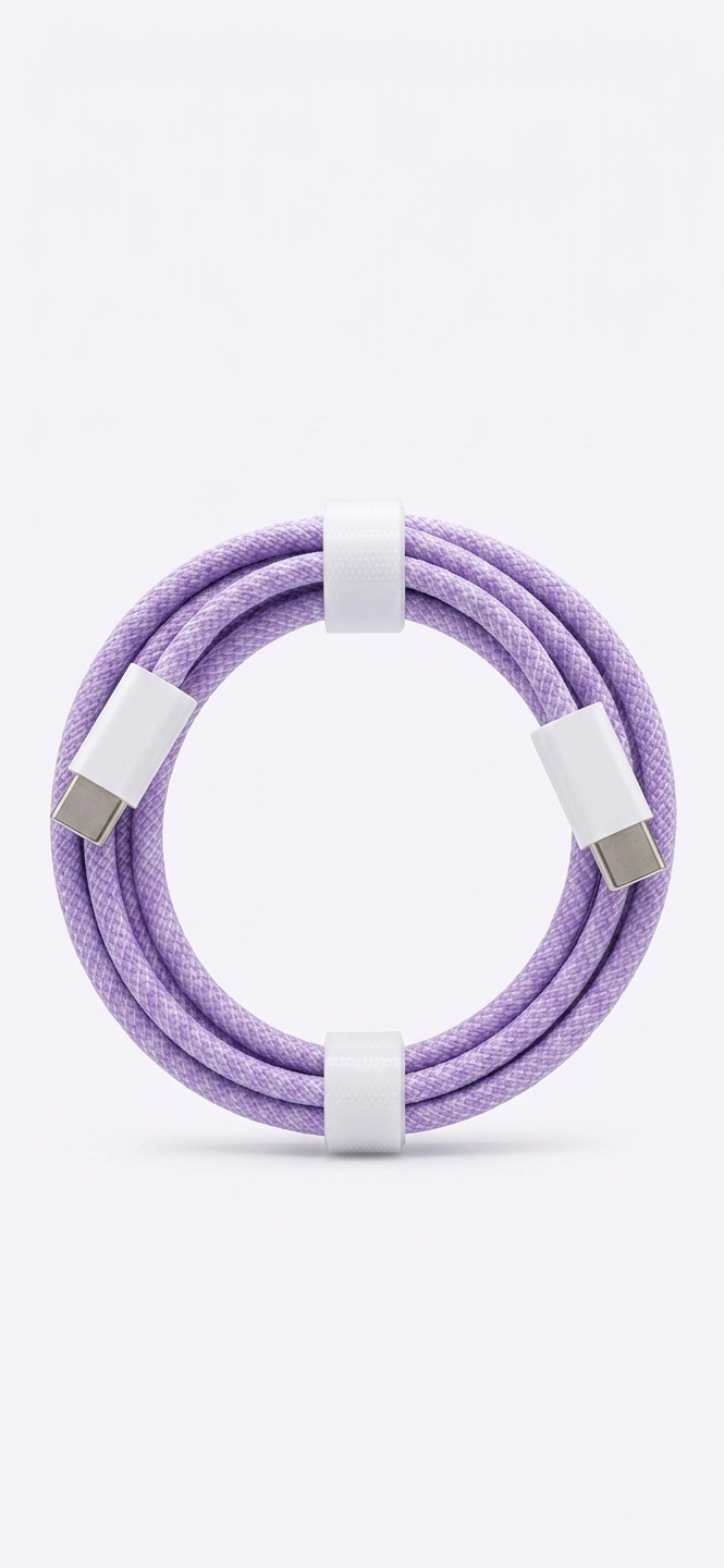 Cable USB-C a USB-C Trenzado de Alta Resistencia (Carga Rápida)