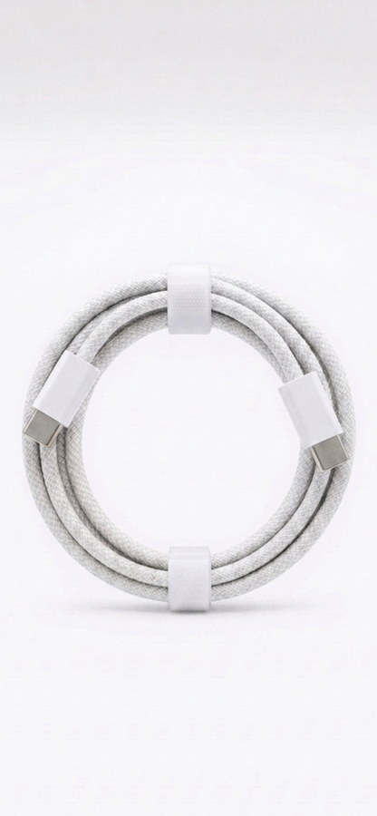 Cable USB-C a USB-C Trenzado de Alta Resistencia (Carga Rápida)