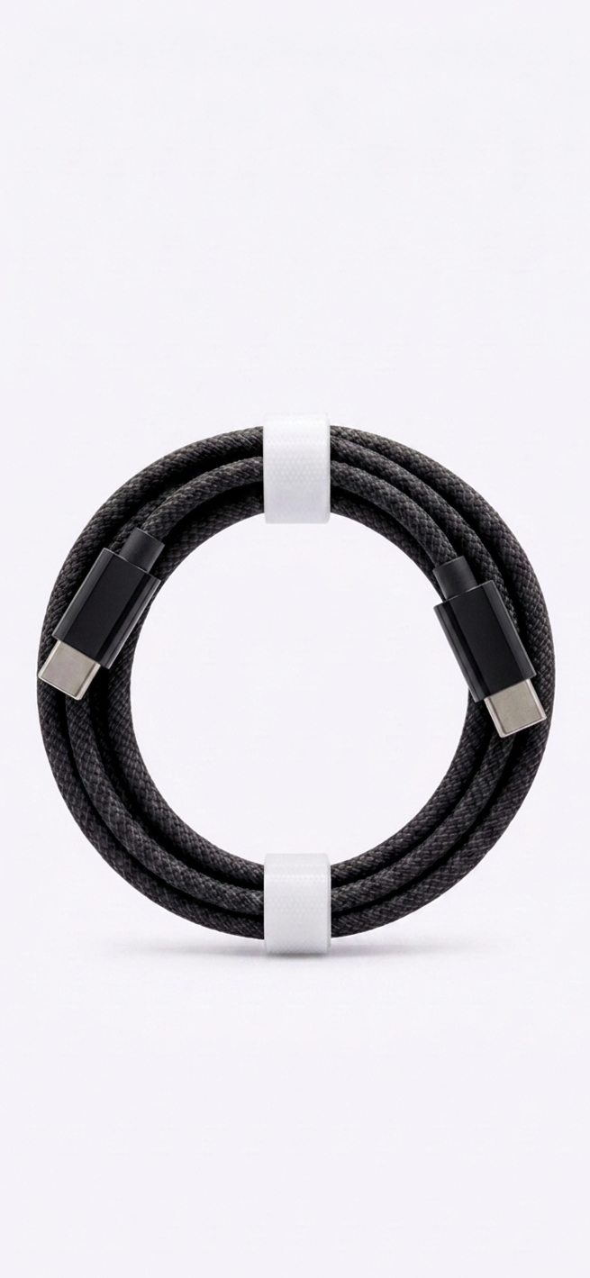 Cable USB-C a USB-C Trenzado de Alta Resistencia (Carga Rápida)