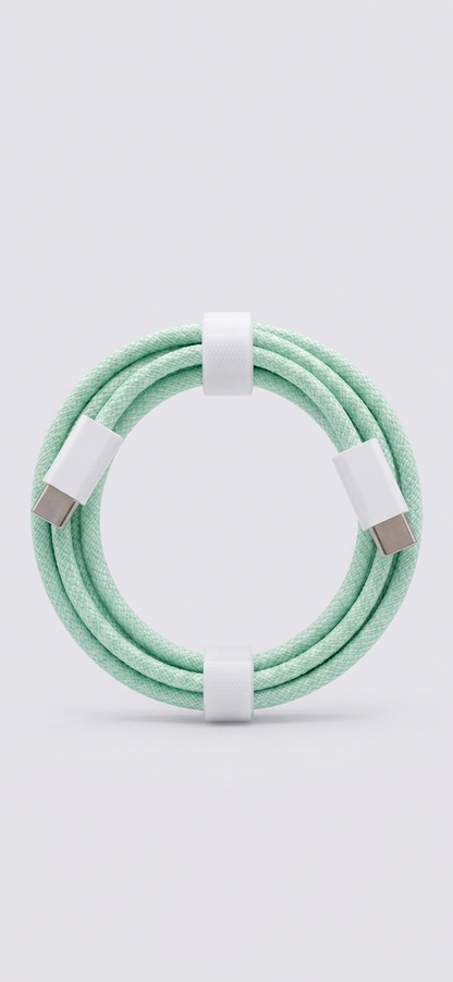 Cable USB-C a USB-C Trenzado de Alta Resistencia (Carga Rápida)