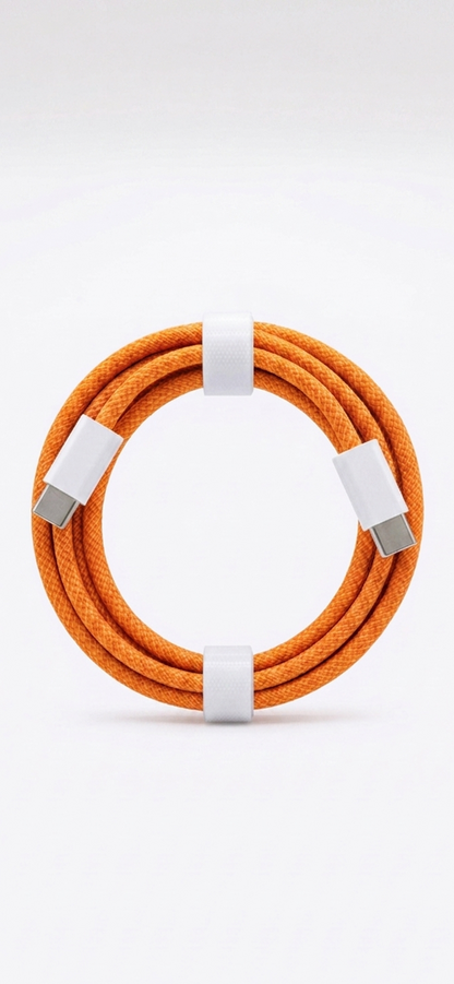 Cable USB-C a USB-C Trenzado de Alta Resistencia (Carga Rápida)