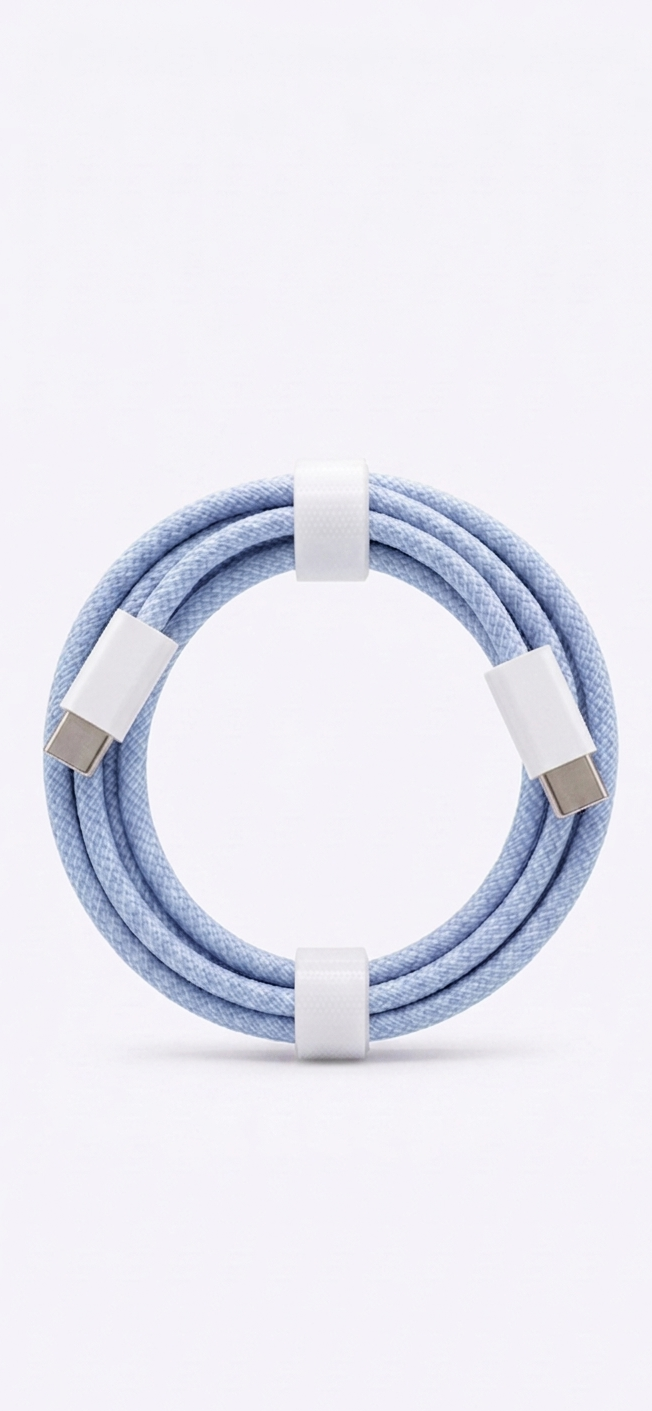 Cable USB-C a USB-C Trenzado de Alta Resistencia (Carga Rápida)